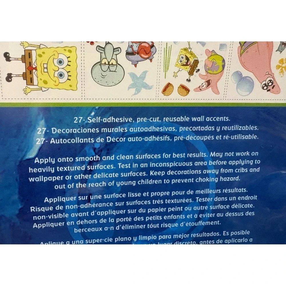 Nickelodeon SpongeBob SquarePants 27 Wall Decals Appliqués Patrick Squidward